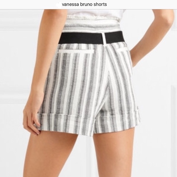 Vanessa Bruno Ezed Belted Striped Shorts NWOT - Picture 4 of 6